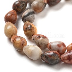 天然石クレイジーアゲートビーズ連売り  ティアドロップ  12x8mm  穴：1.2mm  約33~34個/連  15.16~16.54''（38.5~42センチメートル）&nbsp;G-B106-A14-02