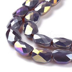 Faceted Electroplated Glass Beads Strands&nbsp;GLAA-G092-D02