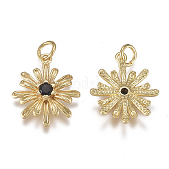 Brass Micro Pave Cubic Zirconia Pendants&nbsp;ZIRC-F111-01G
