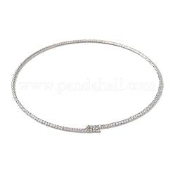 Rack Plating Brass Cubic Zirconia Elasticity Necklaces&nbsp;NJEW-S425-02P