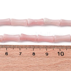 天然石ピンクオパールビーズ連売り  竹の形  12x5mm  穴：0.8mm  約31個/連  15.28インチ（38.8cm）&nbsp;G-L624-G06-12x5mm