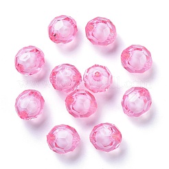 透明なアクリルビーズ  二層ビーズ  多面カット  ラウンド  ショッキングピンク  20x18mm  穴：3mm、約120個/463g&nbsp;LS-TACR-S113-20mm-02