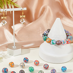120Pcs Handmade Flower Pattern Polymer Clay Beads&nbsp;CLAY-PA0001-24A