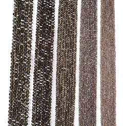 電気メッキガラスビーズセット  ABカラーメッキ  多面カット  ロンデル  グレー  8x6mm  穴：1mm  約60~62個/連  39~40cm&nbsp;EGLA-A034-T8mm-B19