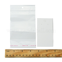 紙製ディスプレイカード50枚  ピアスに使用  長方形  セロハンバッグ付き  ホワイト  9x5x0.01cm&nbsp;CDIS-FS0001-14A