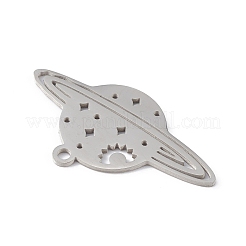 変色しない201ステンレススチールペンダント  惑星のチャーム  ステンレス鋼色  17x31x1mm  穴：1.6mm&nbsp;STAS-K250-04P