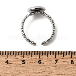 フラワー304ステンレススチールカフリング部品  ラウンドベゼルカップリングセッティング  ステンレス鋼色  11.5mm  usサイズ8 1/2(18.5mm)  トレイのサイズ：10mm&nbsp;STAS-P454-05B-P
