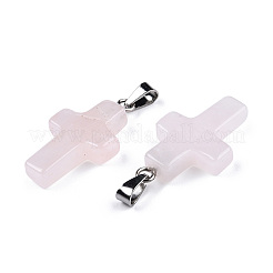 天然石ペンダント  クロス  混合石  23.5~28x15~18x4~5mm  穴：6x3mm&nbsp;X-G-R124-M