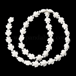 合成ターコイズビーズ連売り  カメ  染め  ホワイト  10~11x8~9x5mm  穴：1.5mm  約37個/連  14.96''（38センチメートル）&nbsp;G-E456-35D-8x10mm-01