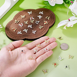 30Pcs 10 Colors Alloy Glass Cabochons&nbsp;MRMJ-TA0001-48