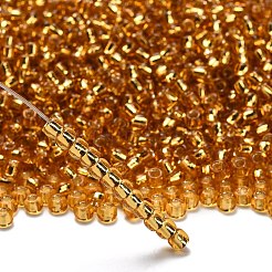 トーホー 6/0ラウンドビーズ  日本製シードビーズ  （22b）シルバーの裏地付きミディアムトパーズ  4mm  穴：1.5mm  約840個/50g&nbsp;SEED-XTR06-0022B