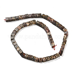 天然ヒョウ肌ジャスパービーズ連売り  キューブ  6~6.5x6~6.5x6~6.5mm  穴：1.2mm  約63~64個/連  15''~15.16''（38.1~38.5センチメートル）&nbsp;G-Q1008-B09