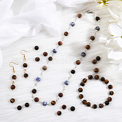 Round Tiger Eye Beads Strands&nbsp;G-AR0002-41