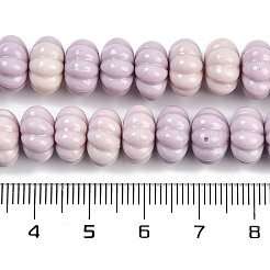 合成貝殻で染めた彫刻ビーズの連売り  カボチャのビーズ  ライラック  10x6.5mm  穴：1mm  約50個/連  12.40''（31.5センチメートル）&nbsp;SHEL-K007-10
