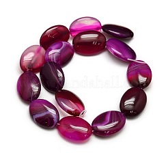 Natural Striped Agate/Banded Agate Oval Bead Strands&nbsp;G-L175C-M