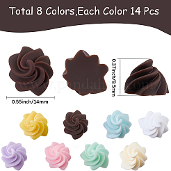 112Pcs 8 Colors Opaque Resin Cabochons&nbsp;RESI-SC0006-95