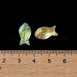 電気メッキガラスビーズ  魚  ミックスカラー  15x8x5.5mm  穴：1.2mm&nbsp;GLAA-K073-01