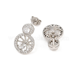Brass Micro Pave Cubic Zirconia Stud Earring Findings&nbsp;CU-CBAA5EE-02P