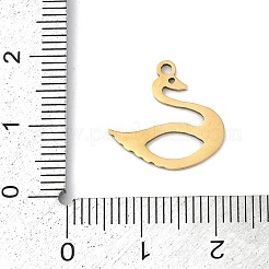 ステンレスペンダント201個  白鳥チャーム  18KGP本金メッキ  15.5x16x1mm  穴：1.4mm&nbsp;STAS-F316-32B-G
