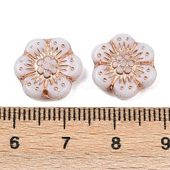 ボヘミアチェコのプレスガラスビーズ  花  リネン  12.5x13.5x3.5mm  穴：1mm  約274個/袋&nbsp;GLAA-I061-08C