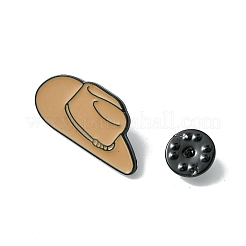 ブラック合金ブローチ  カウボーイハットのエナメルピン  バックパック服用  キャメル  14.5x31x1.5mm&nbsp;JEWB-G036-03
