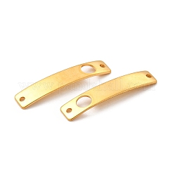 201ステンレススチールコネクタチャーム  24KGP本金メッキ  カーブ長方形のリンク  丸い模様  30x6x0.8mm  穴：1.4mm&nbsp;STAS-D244-32G-D