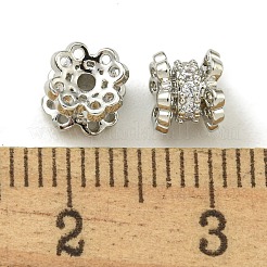 Rack Plating Brass Micro Pave Cubic Zirconia Beads&nbsp;KK-K386-03P