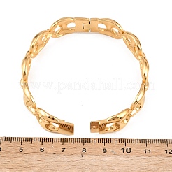 女性用304ステンレススチールバングル  オーバル  イオンプレーティング（ip）  ゴールドカラー  内径：2-3/8x2インチ（5.9x5.1cm）&nbsp;BJEW-Z155-02G