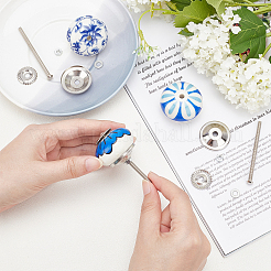 6Pcs 3 Styles Printing Porcelain Drawer Knobs&nbsp;FIND-GA0001-29C