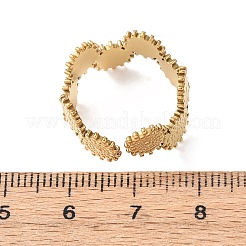 304 Stainless Steel Open Cuff Rings for Women&nbsp;RJEW-K309-36G