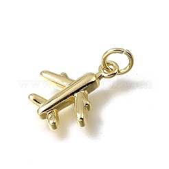 真鍮製チャーム  飛行機チャーム  鉛フリー＆カドミウムフリー  18KGP本金メッキ  15x12x2mm  穴：3mm&nbsp;KK-C262-33G