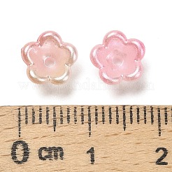 ABSプラスチックビーズキャップ  花  ショッキングピンク  8x8x4mm  穴：1.2mm&nbsp;KY-G034-01F