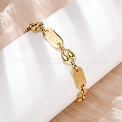 304 Stainless Steel Oval & Pig Nose Shape Link Bracelets for Women&nbsp;BJEW-F527-04G