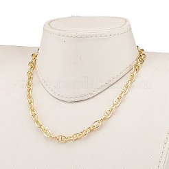 ブラスアンカーチェーンネックレス  スプリングリングの留め金と  18KGP本金メッキ  16-1/8インチ（41cm）  7mm&nbsp;NJEW-JN03247
