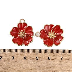 Light Gold Plated Alloy Enamel Pendants&nbsp;ENAM-Z017-14KCG-01