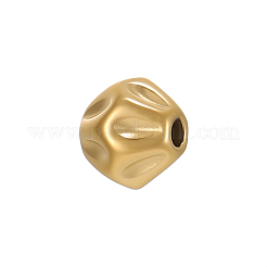 304ステンレススチールビーズ  バレル  イオンプレーティング（ip）  18KGP本金メッキ  5.5x5.8mm  穴：1mm&nbsp;STAS-OY018-19G-1