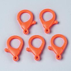 プラスチックカニカン  レッドオレンジ  35x24.5x6mm  穴：3mm&nbsp;X-KY-ZX002-01-B