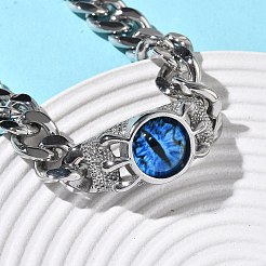 Eye 201/304 Stainless Steel Link Bracelets&nbsp;BJEW-F522-02P-01