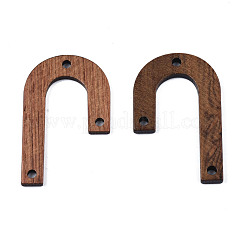 ウォールナットウッドペンダント  サドルブラウン  34x21x2.5mm  穴：2mm&nbsp;WOOD-N011-006