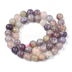 ナチュラルパープルレッドトルマリンビーズ連売り  ラウンド  8mm  穴：1mm  約50個/連  15.47インチ（39.3cm）&nbsp;G-N327-02B-01