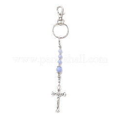 Cross Gemstone & Alloy Pendant Keychains&nbsp;KEYC-JKC01449