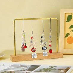 アクリル携帯ストラップ 3種類 3個  合金パーツ  レッド  混合図形  123~140mm  1個/スタイル&nbsp;MOBA-SZ0001-14