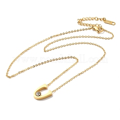 Initial Letter V Ion Plating(IP) 304 Stainless Steel Pendant Necklaces&nbsp;NJEW-P290-03G