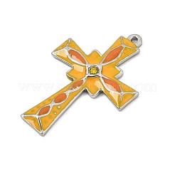 304 Stainless Steel with Orange Enamel Pendants&nbsp;SA-CBAA487-07P