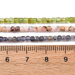 天然石ミックスストーンビーズ連売り  キューブ  2.5x2.5x2.5mm  穴：0.5mm  約152個/連  14.96''（38センチメートル）&nbsp;G-RM241221-K19