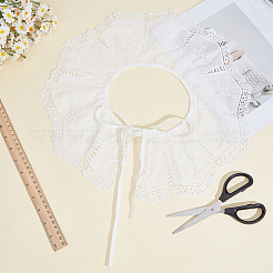 ポリエステル刺繍レースカラー  ネックライントリム  DIYアクセサリー  ホワイト  410x1.2~1.6mm&nbsp;AJEW-CY0002-85