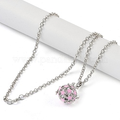 Brass Enamel Pendant Necklaces&nbsp;NJEW-G089-06P-02