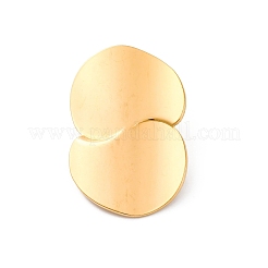 フラットラウンド 304 ステンレススチール スタッド イヤリング  18KGP本金メッキ  42x27mm&nbsp;EJEW-F357-04G