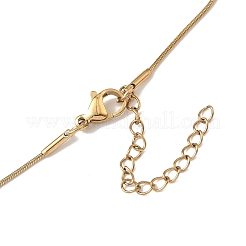 Ion Plating(IP) 304 Stainless Steel Round Snake Chain Textured Bar Pendant Necklaces for Women&nbsp;NJEW-K276-15G-1