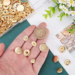 40セット4スタイルの合金スナップボタン  綿パッデッド服コートダウンジャケットバックル  ゴールドカラー  10~17x5.5~6mm  10セット/スタイル&nbsp;BUTT-WR0001-12